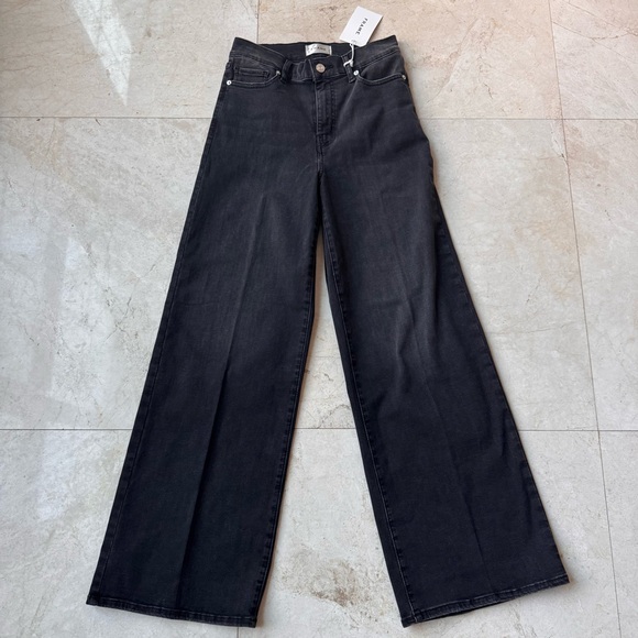 Frame Le Slim Palazzo Wide-Leg Black Jeans Size 28 - Picture 5 of 14